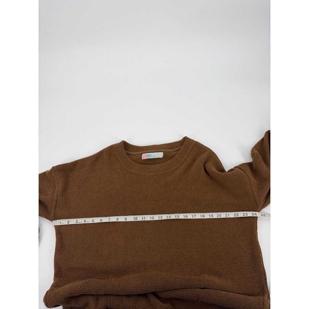 Free People Beach Banded Sweater Tunic Brown Womens Size Small Chunky Oversize - Picture 7 of 8